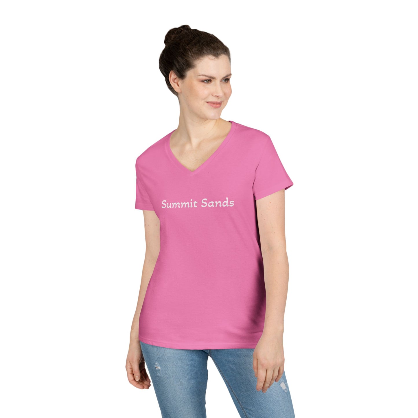 Summit Sands Ladies V-Neck Tee White