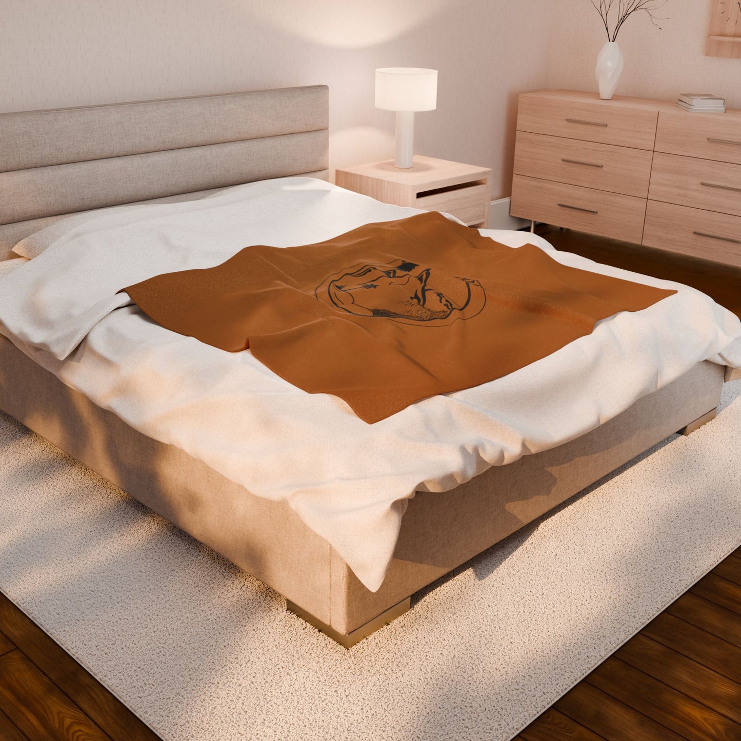 Cozy Velveteen Everyday Blanket Tan