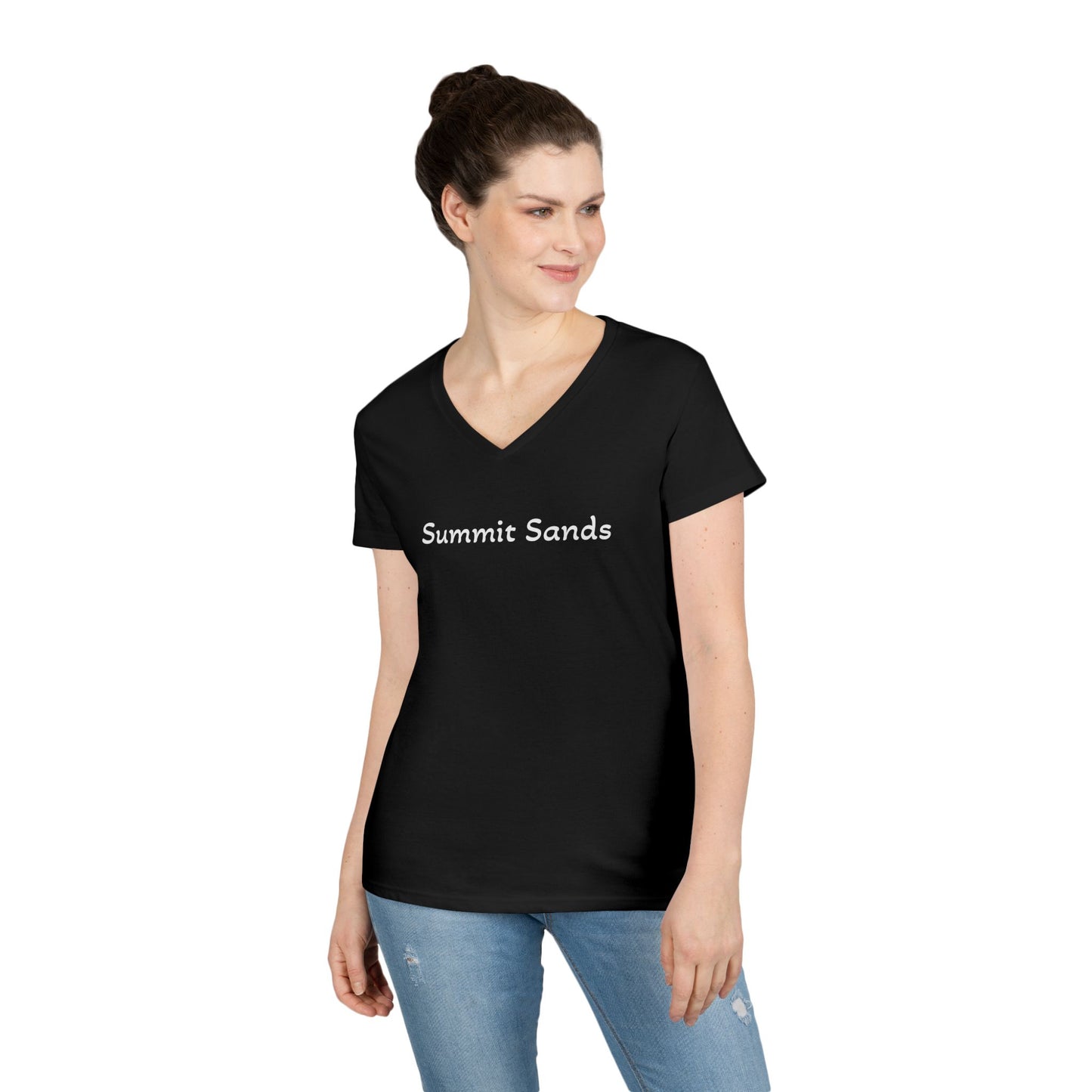 Summit Sands Ladies V-Neck Tee White