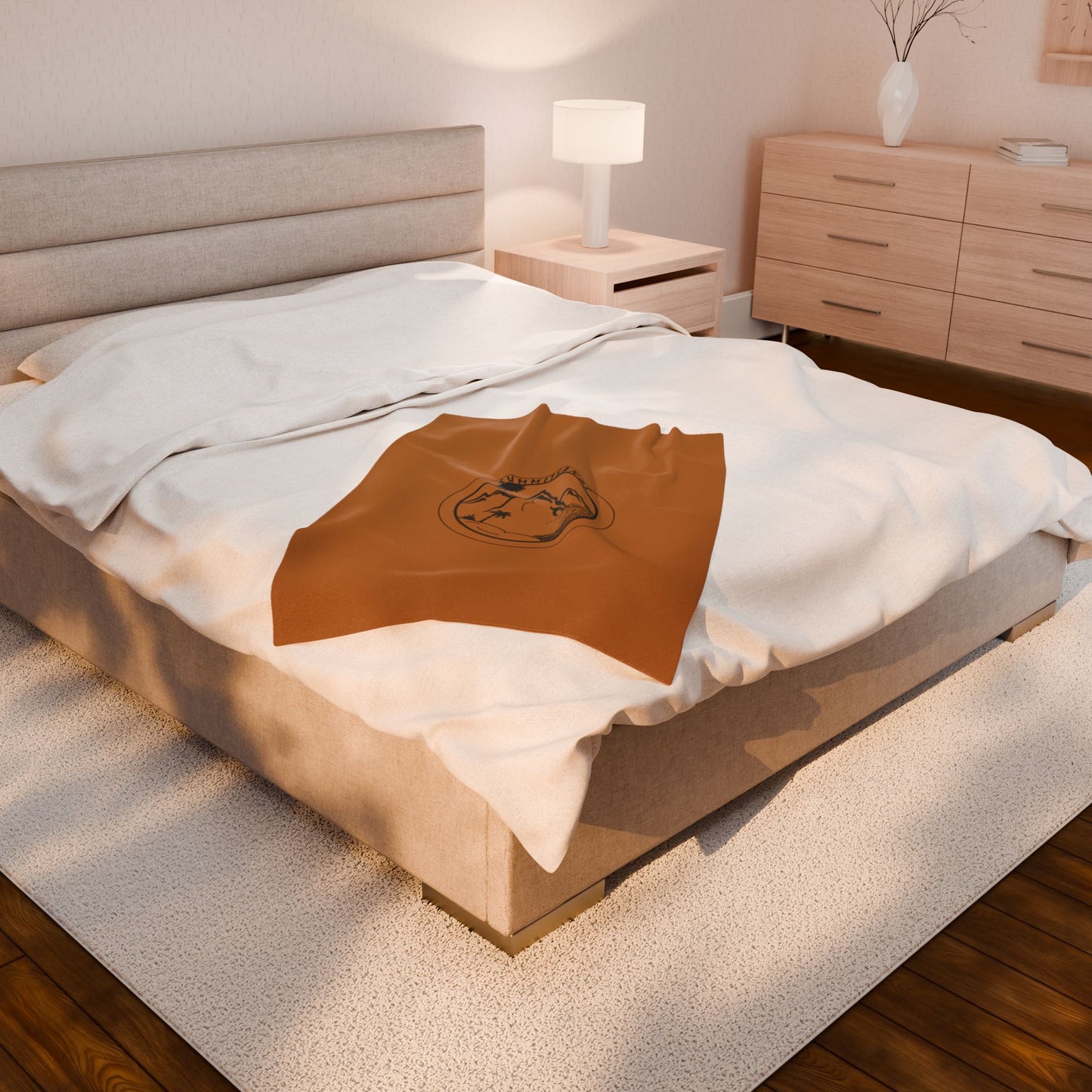 Cozy Velveteen Everyday Blanket Tan