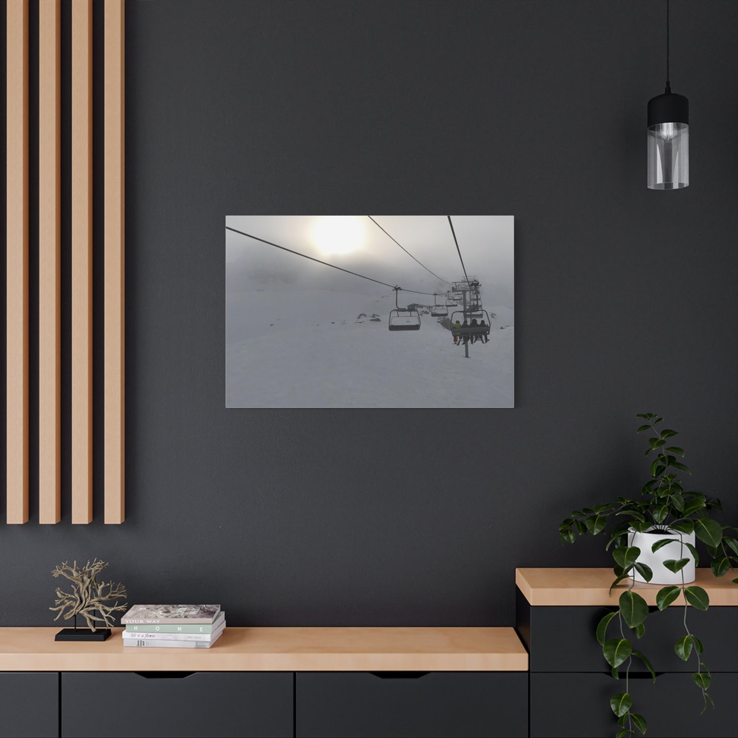Canvas Print - Chair Lift Through Clouds