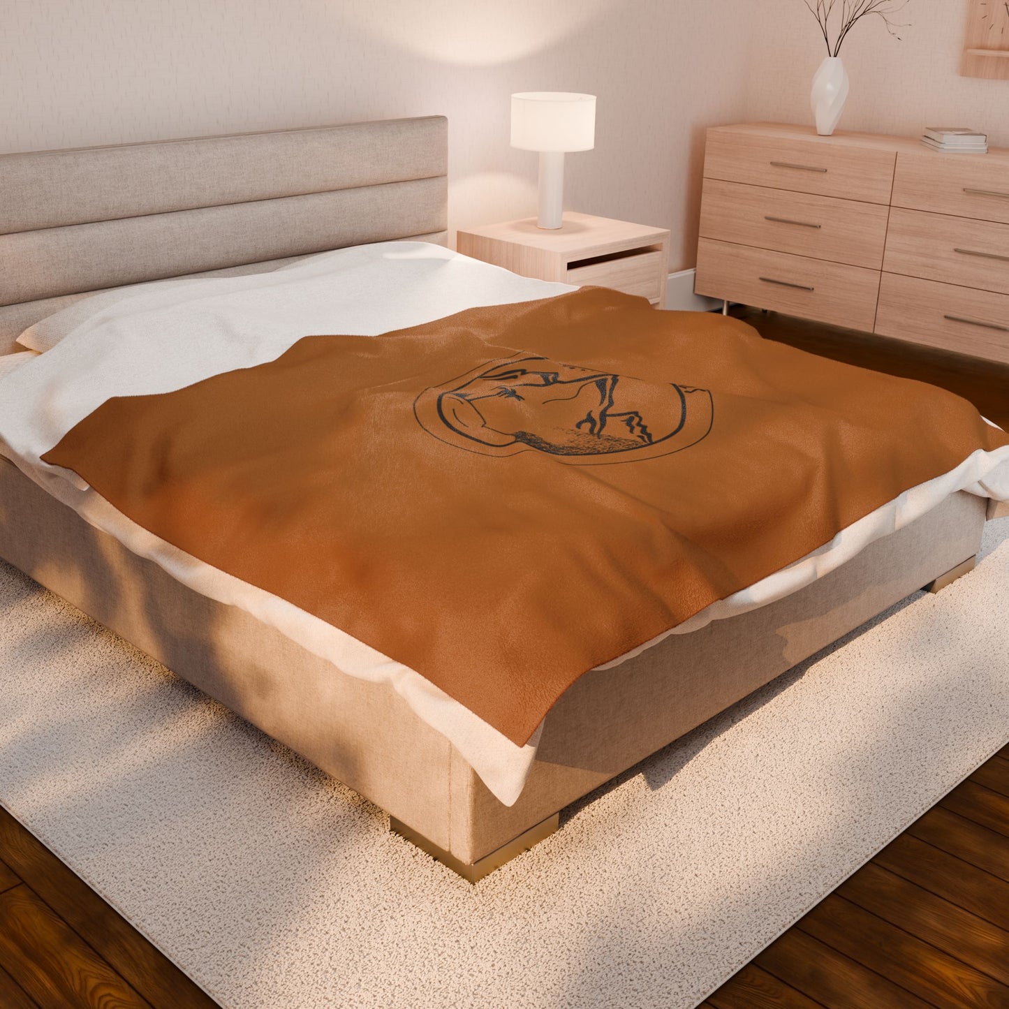 Cozy Velveteen Everyday Blanket Tan