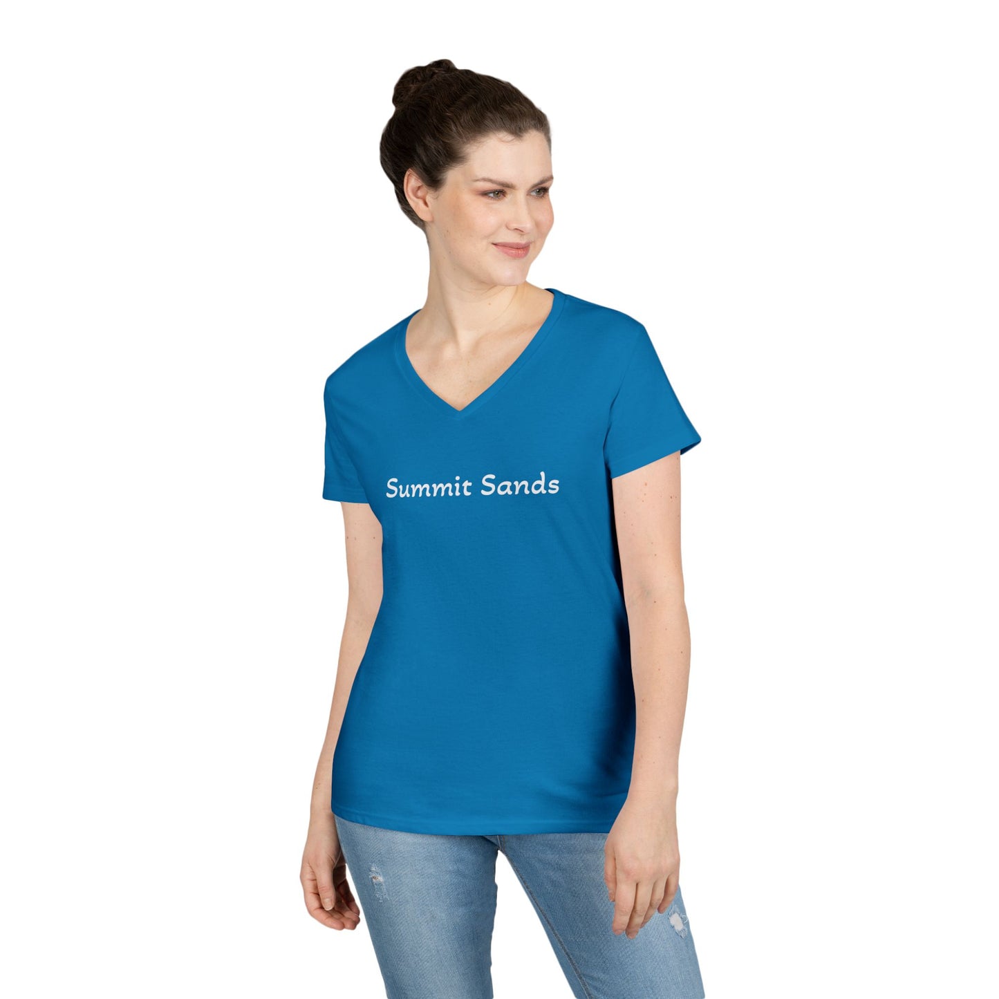 Summit Sands Ladies V-Neck Tee White
