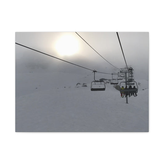 Canvas Print - Chair Lift Through Clouds
