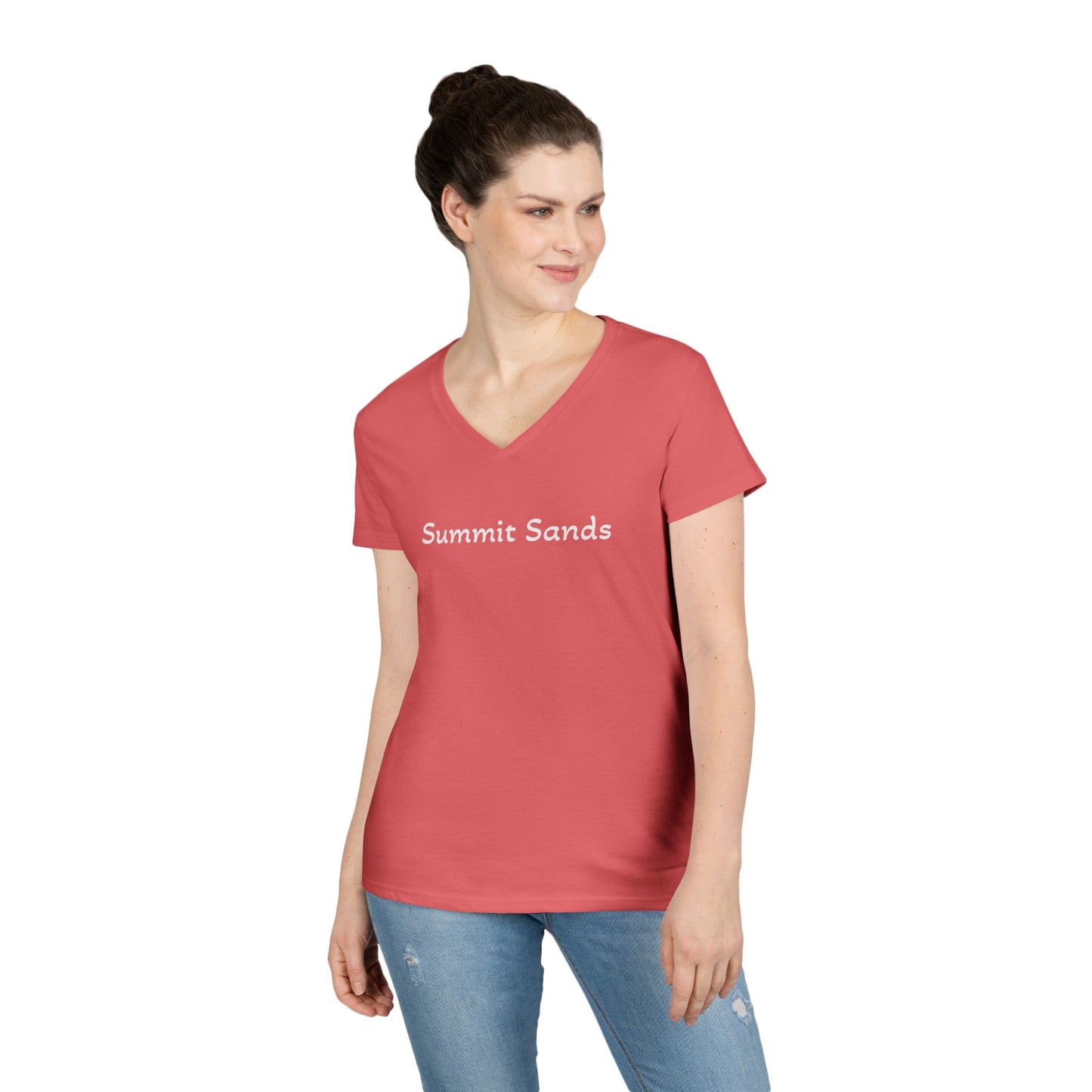 Summit Sands Ladies V-Neck Tee White