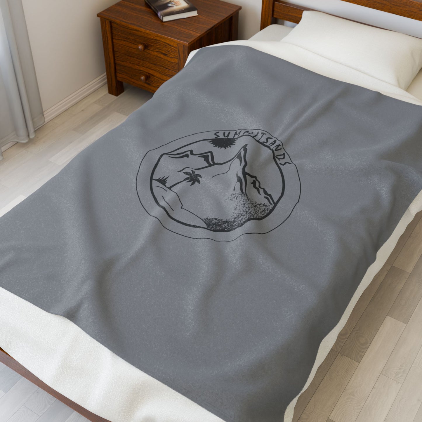 Cozy Velveteen Everyday Blanket Grey