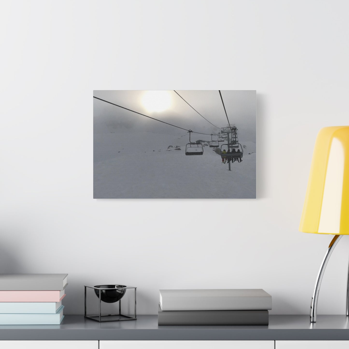 Canvas Print - Chair Lift Through Clouds