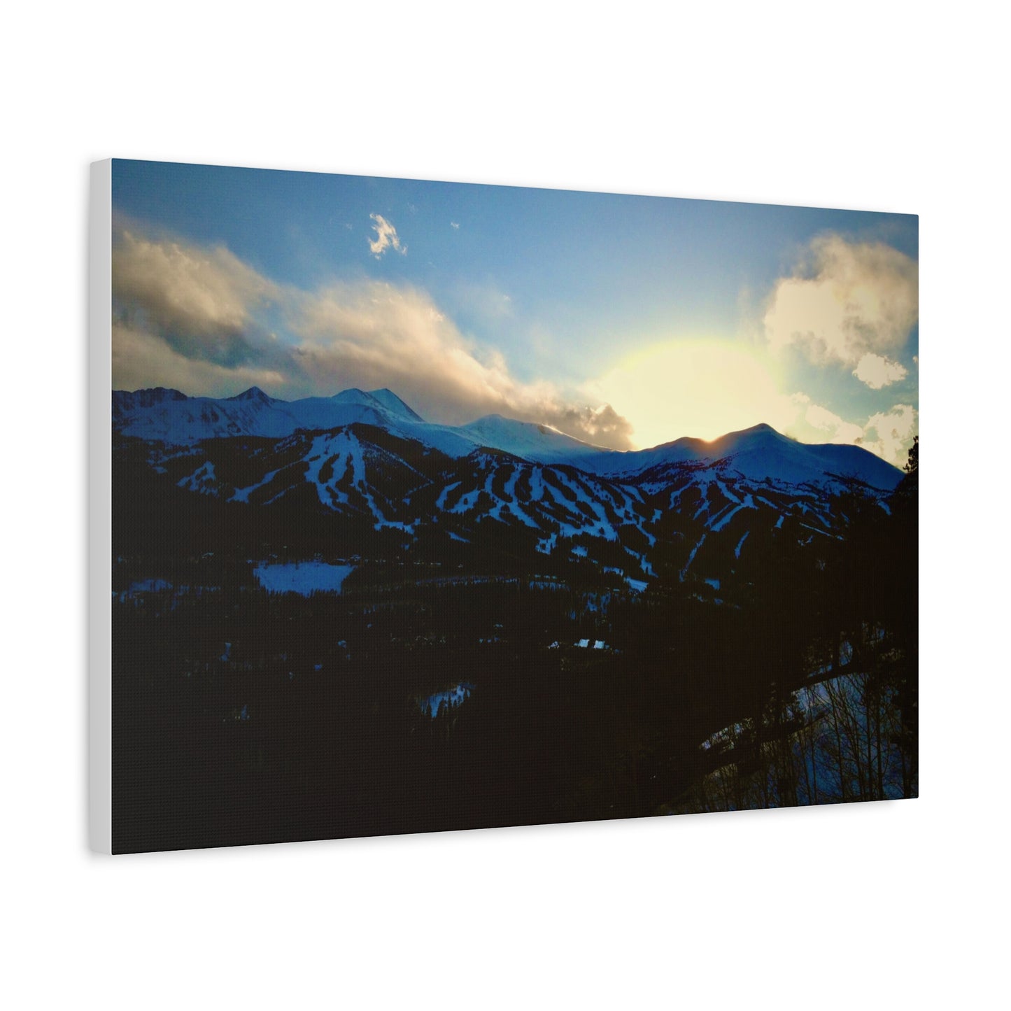 Canvas Print - Snowy Breckenridge Sunset Picture
