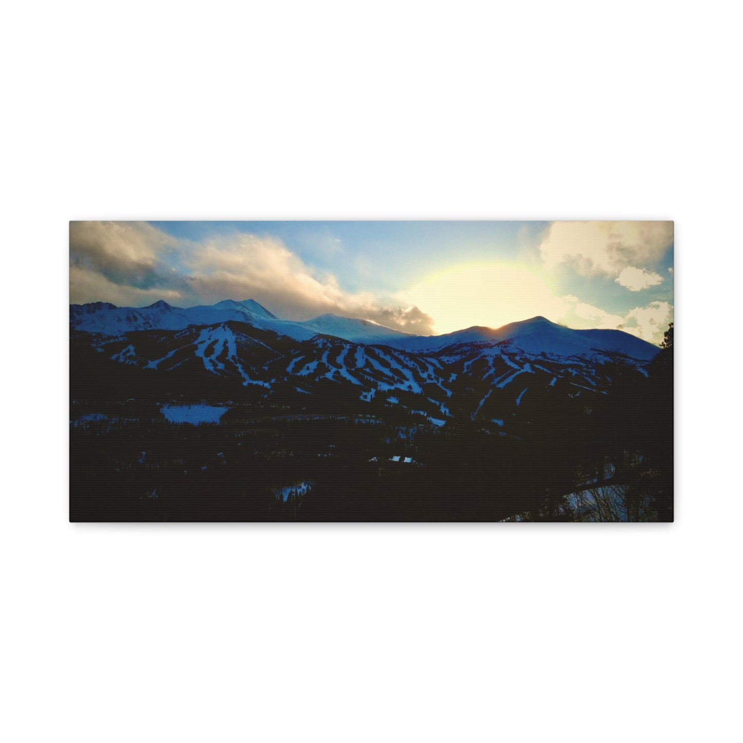 Canvas Print - Snowy Breckenridge Sunset Picture