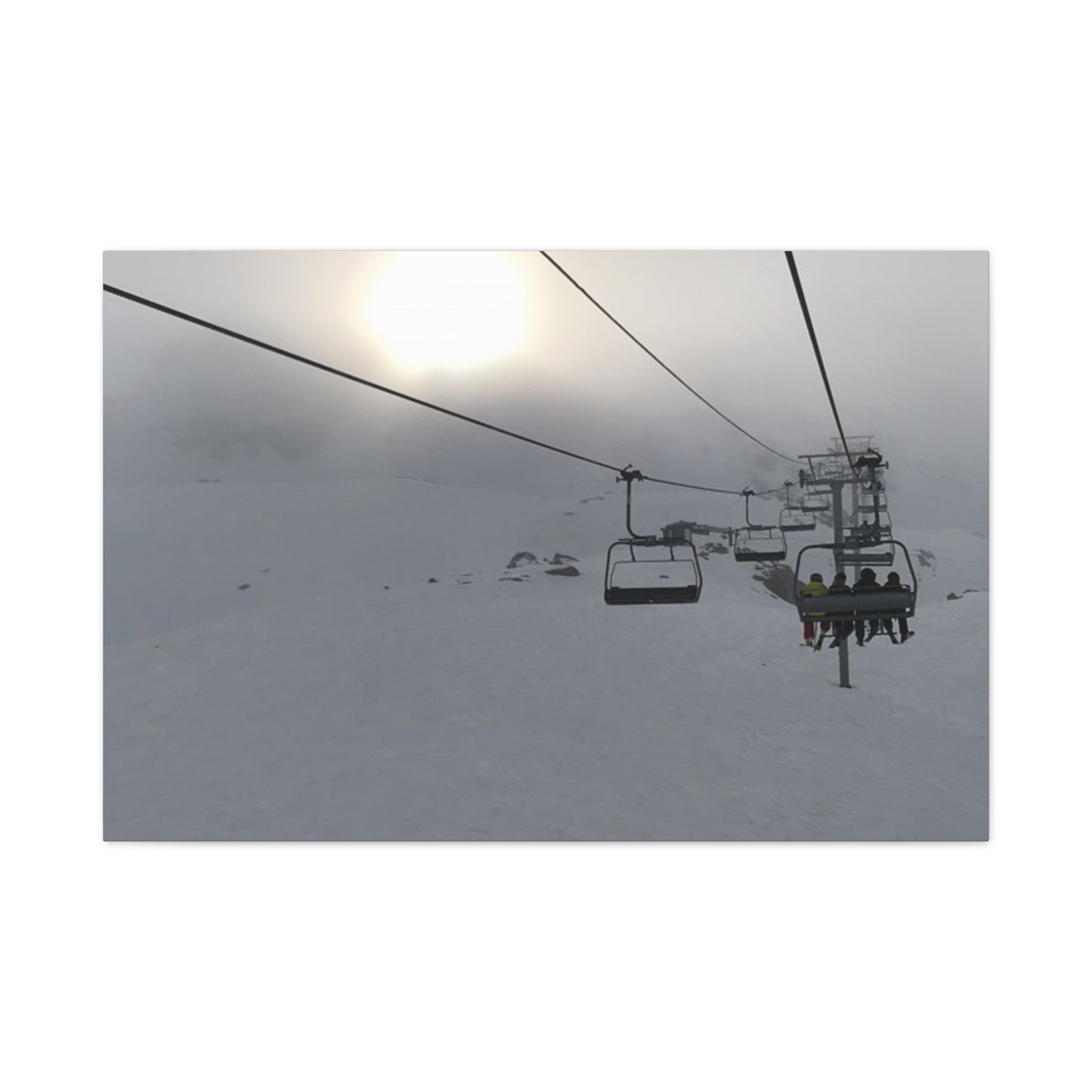 Canvas Print - Chair Lift Through Clouds