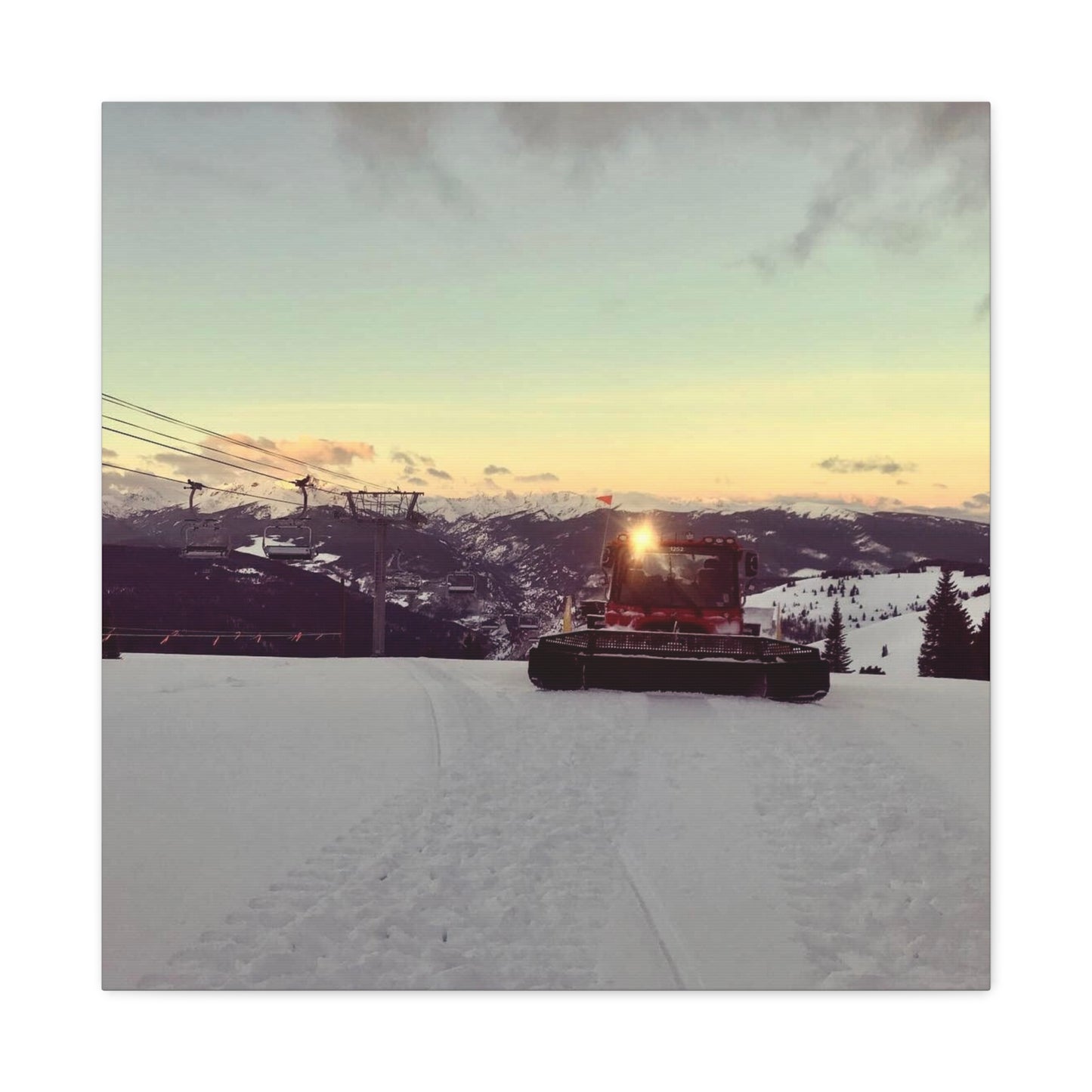 Canvas Print - Vail Mountain Snowcat/Chairlift