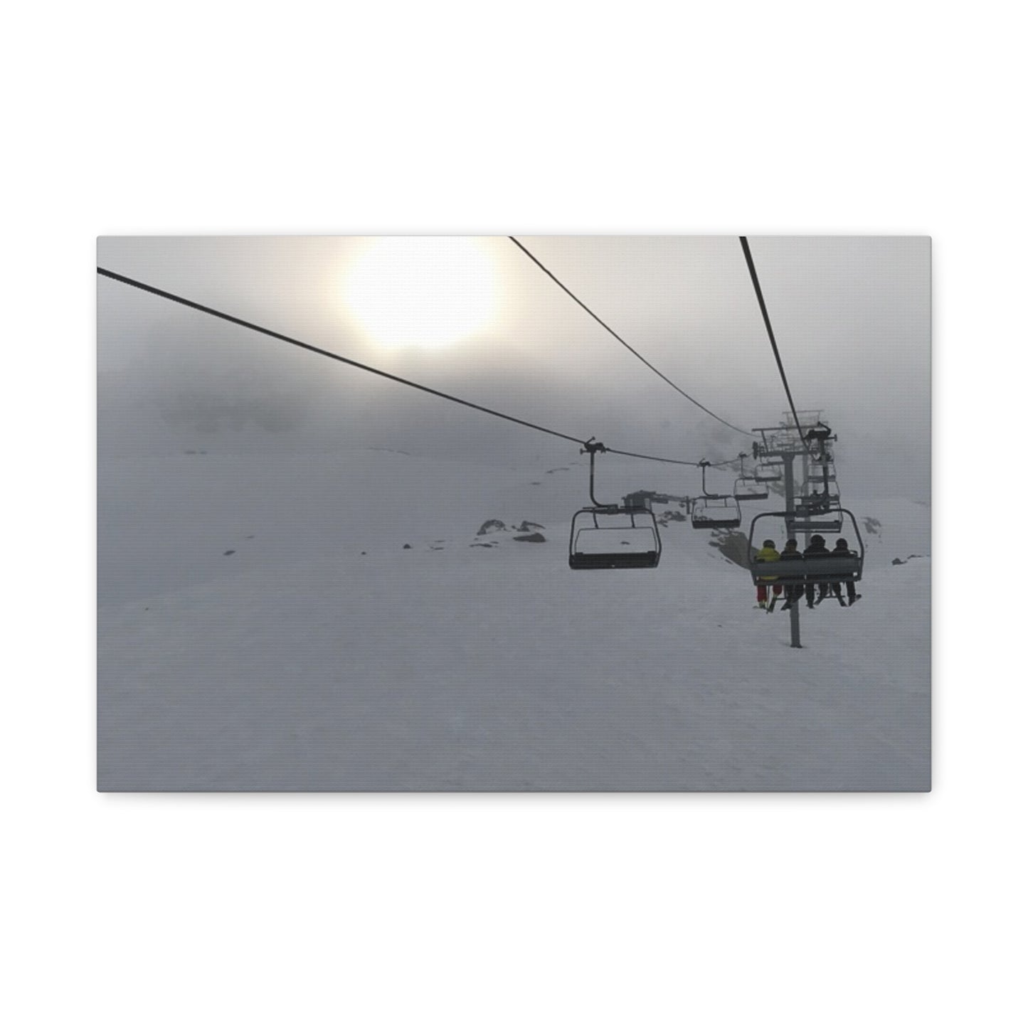 Canvas Print - Chair Lift Through Clouds