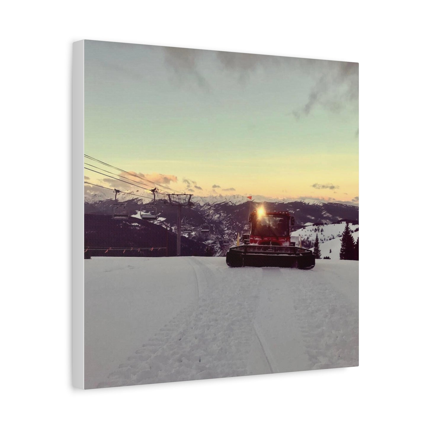 Canvas Print - Vail Mountain Snowcat/Chairlift