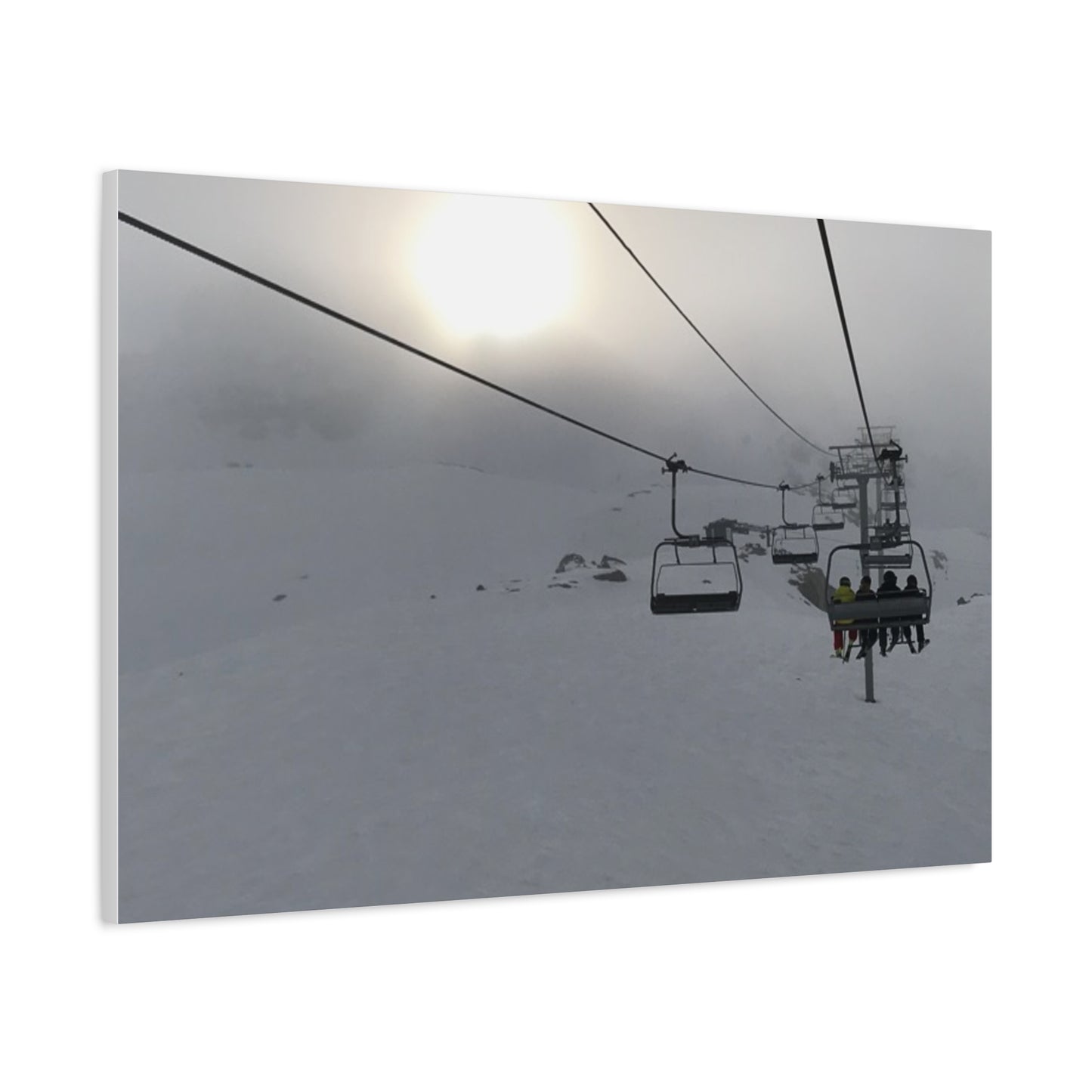 Canvas Print - Chair Lift Through Clouds