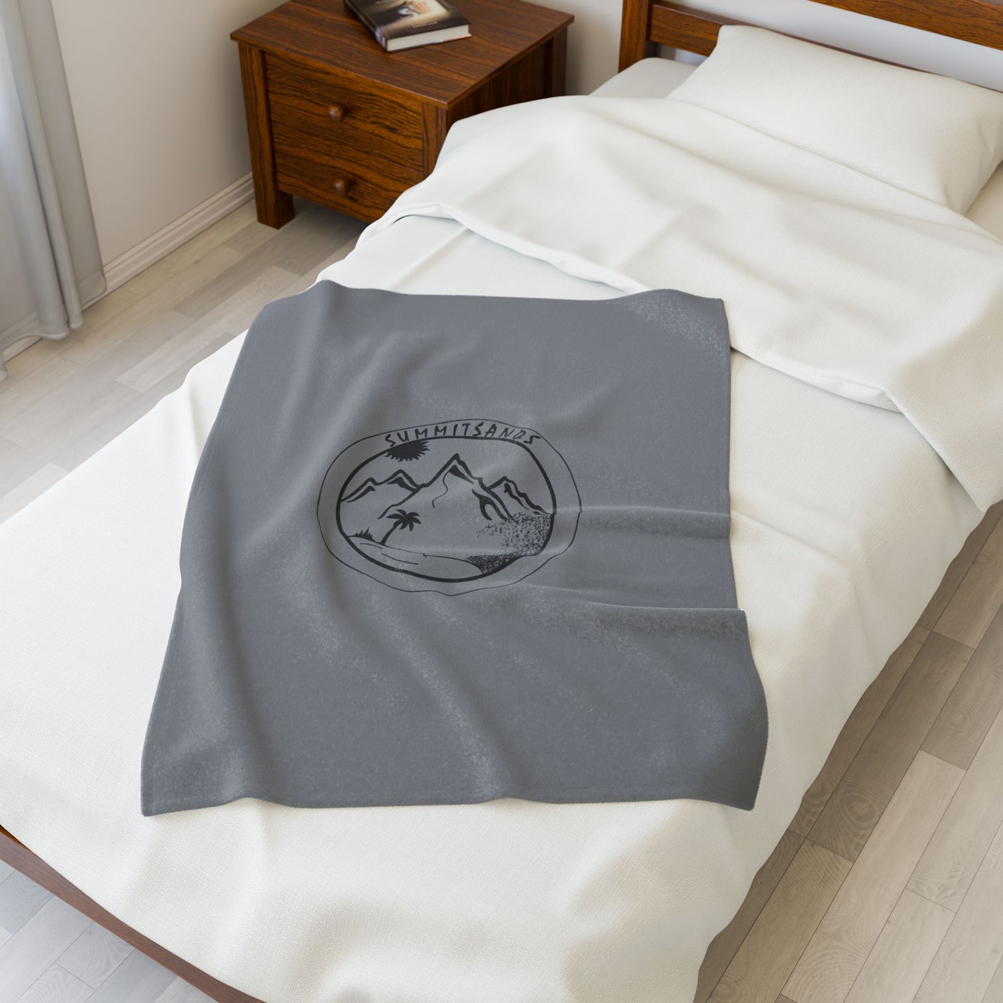Cozy Velveteen Everyday Blanket Grey