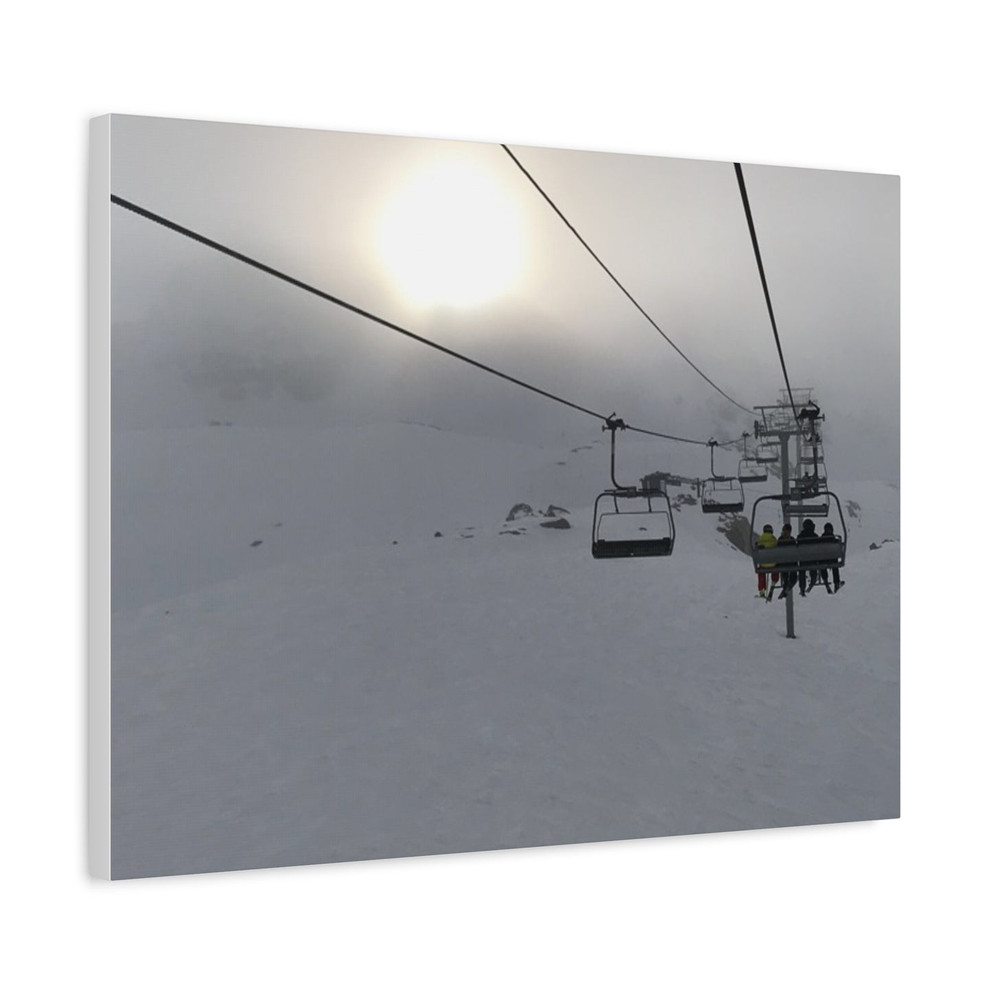 Canvas Print - Chair Lift Through Clouds