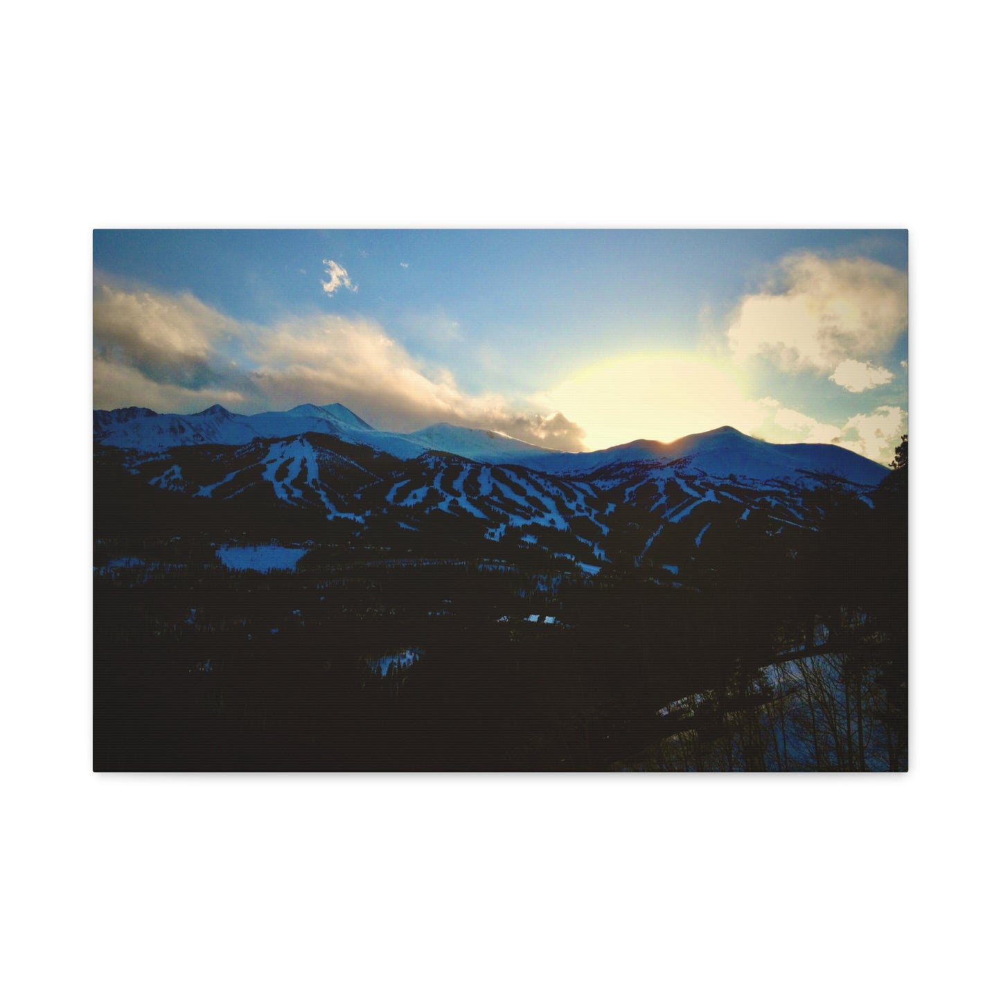 Canvas Print - Snowy Breckenridge Sunset Picture