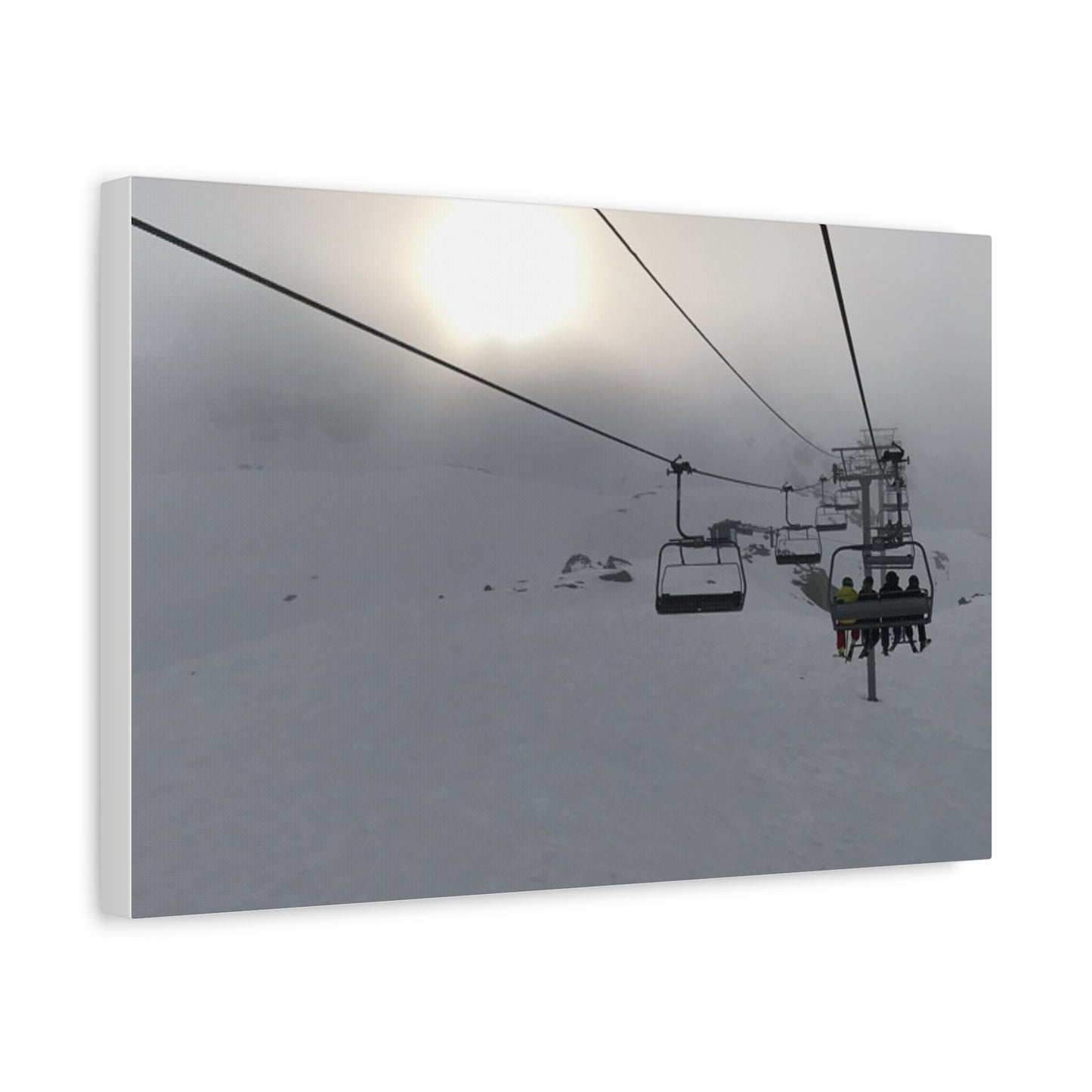 Canvas Print - Chair Lift Through Clouds