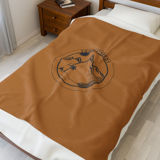 Cozy Velveteen Everyday Blanket Tan