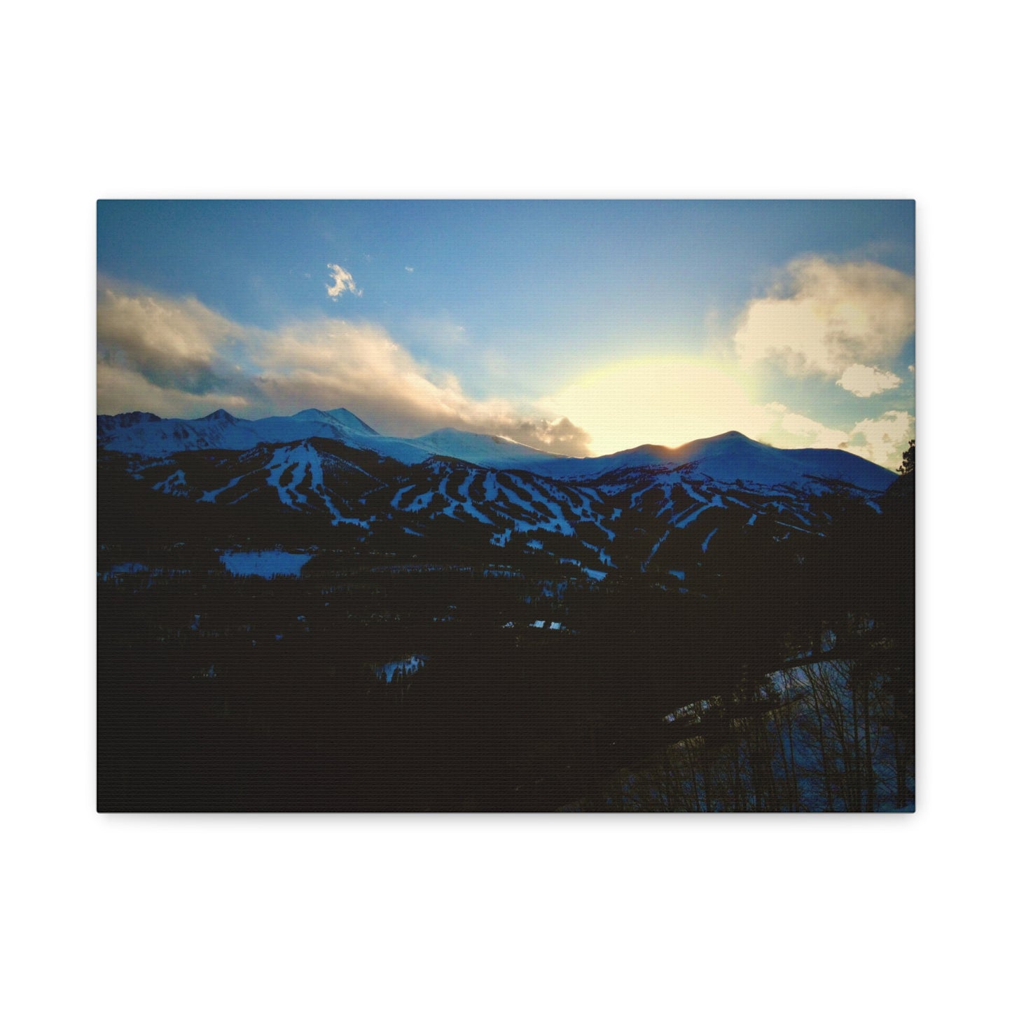 Canvas Print - Snowy Breckenridge Sunset Picture